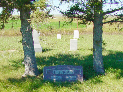 Cemetery and gravestone of Matilda and Victor Erickson